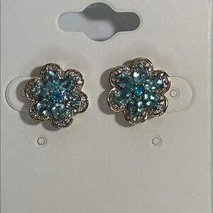 NWOT Chuck Clemency Genuine Apatite Blue Topaz Gemstone Designer Earrings